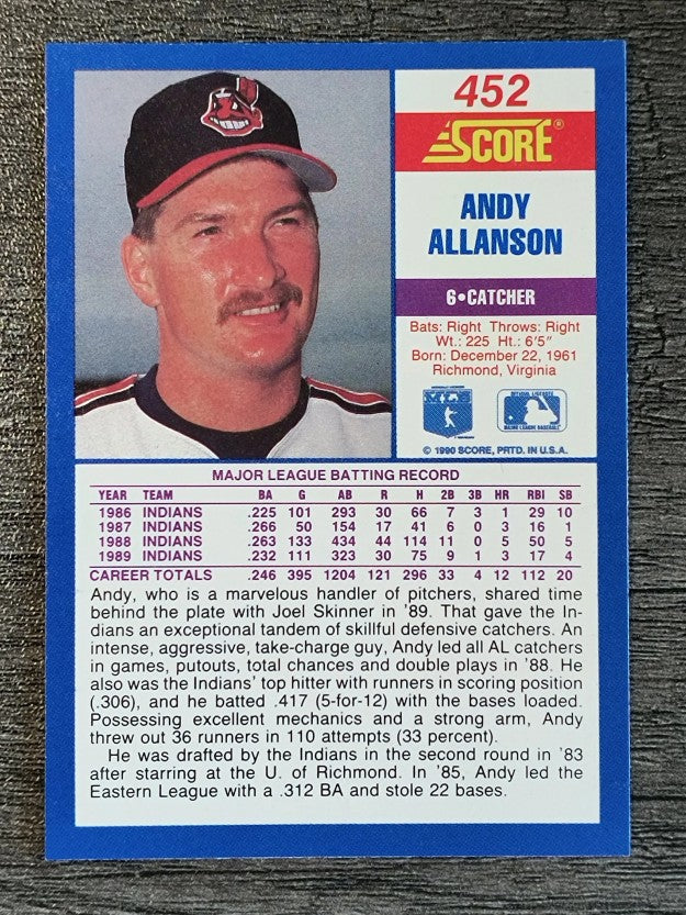 1990 Score #452 Andy Allanson
