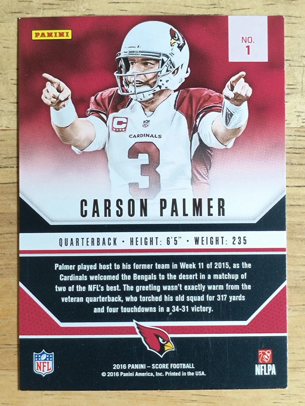 2016 Score Signal Callers Green #1 Carson Palmer