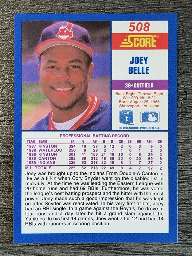 1990 Score #508 Joey Belle