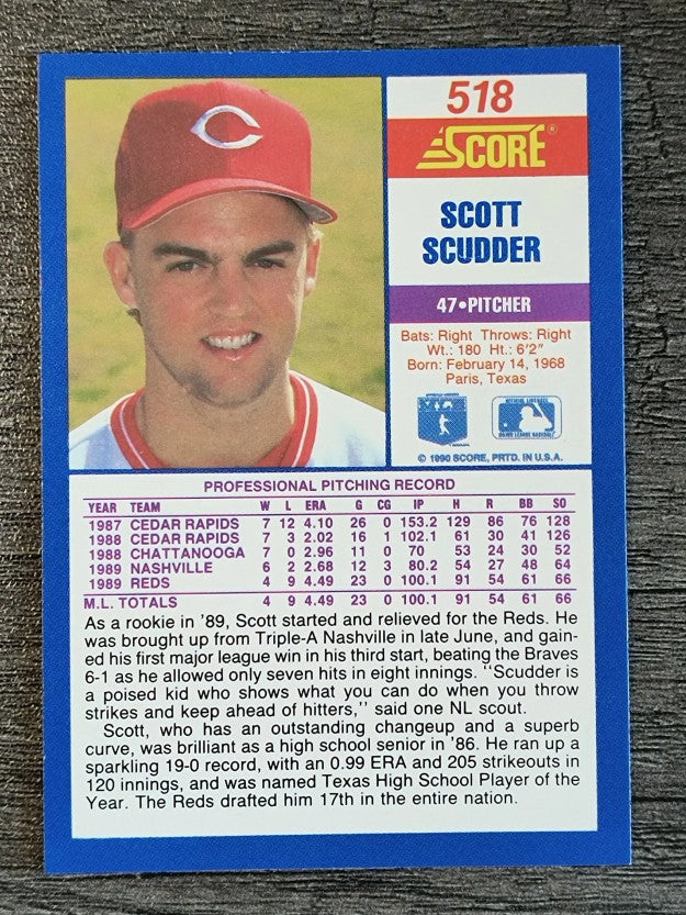 1990 Score #518 Scott Scudder
