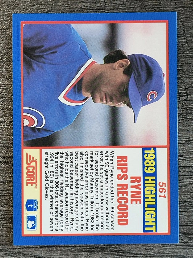 1990 Score #561B Ryne Sandberg HL COR