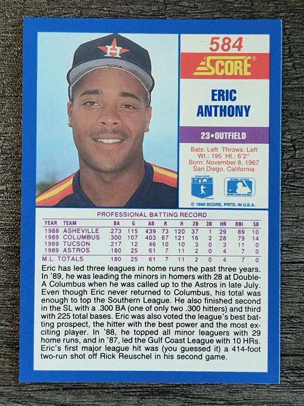 1990 Score #584 Eric Anthony RC