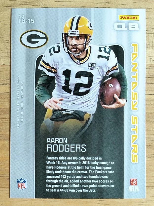 2019 Score Fantasy Stars #15 Aaron Rodgers