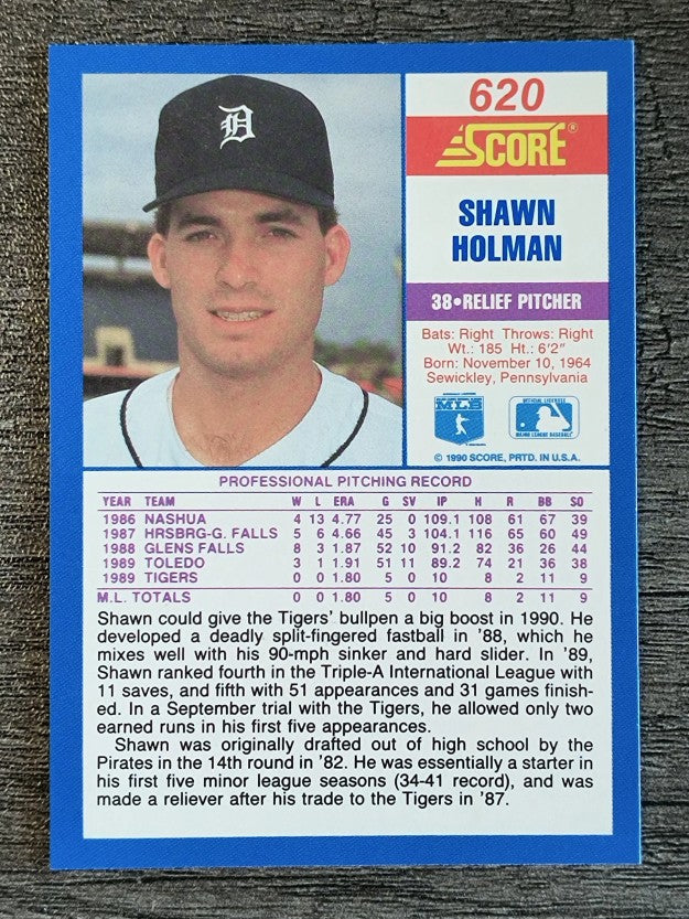 1990 Score #620 Shawn Holman RC