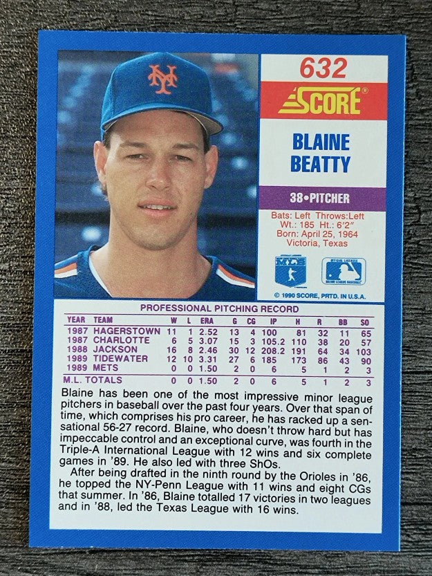 1990 Score #632 Blaine Beatty RC