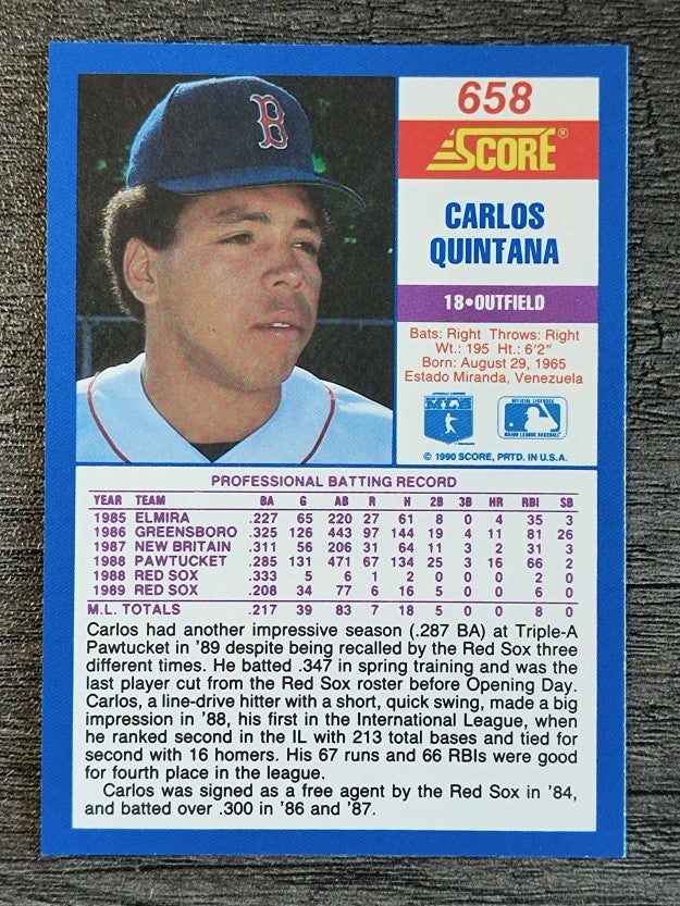 1990 Score #658 Carlos Quintana