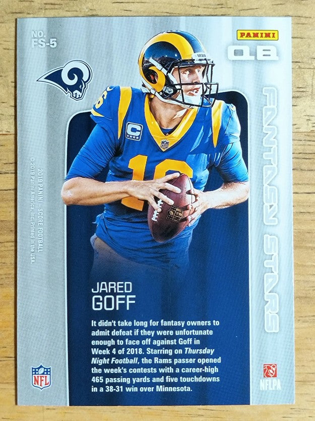 2019 Score Fantasy Stars #5 Jared Goff