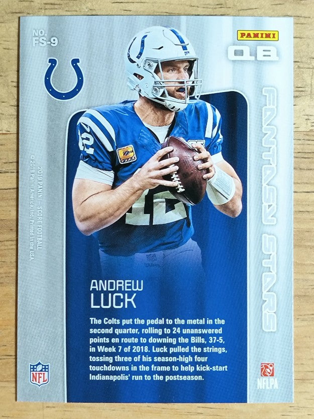 2019 Score Fantasy Stars #9 Andrew Luck