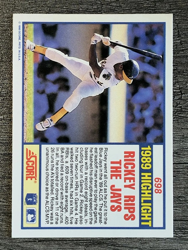 1990 Score #698 Rickey Henderson/ALCS-MVP