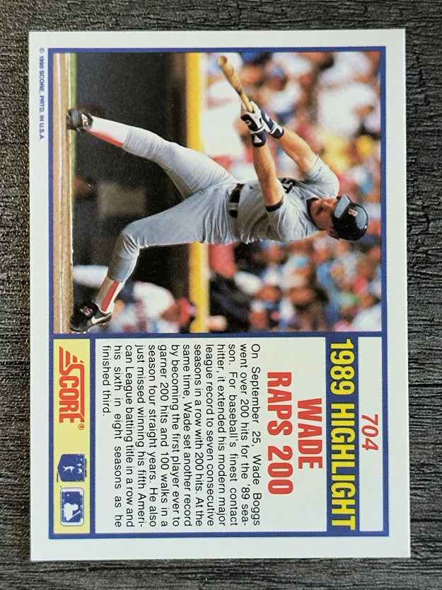 1990 Score #704 Wade Boggs HL