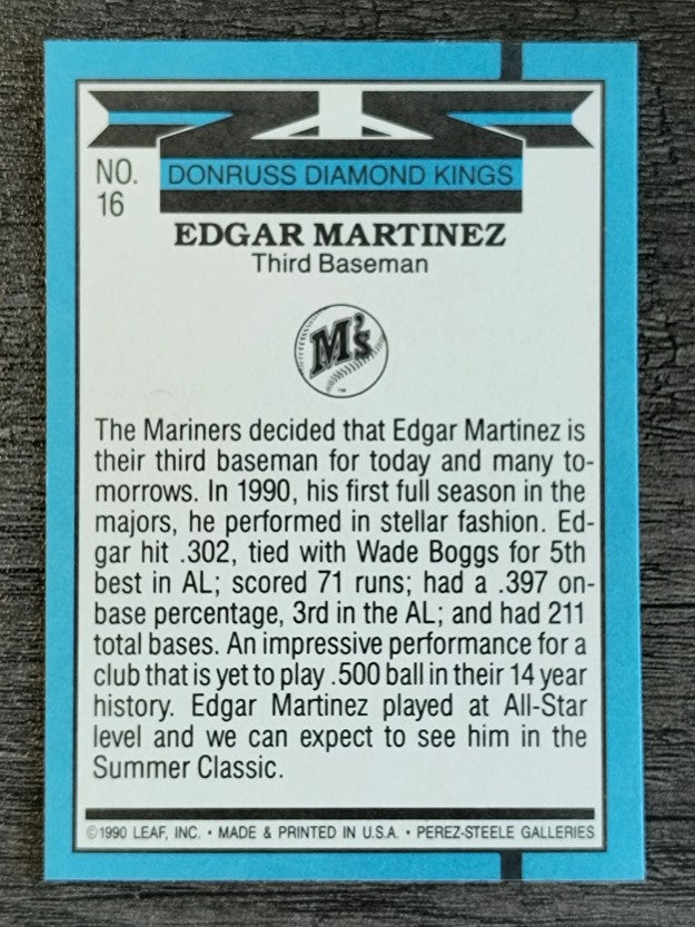 1991 Donruss #16 Edgar Martinez DK
