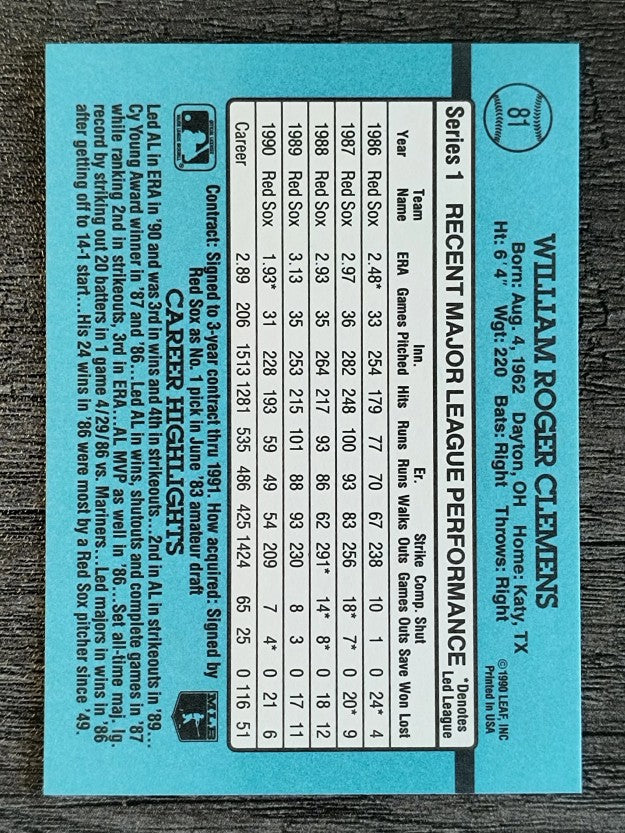 1991 Donruss #81 Roger Clemens