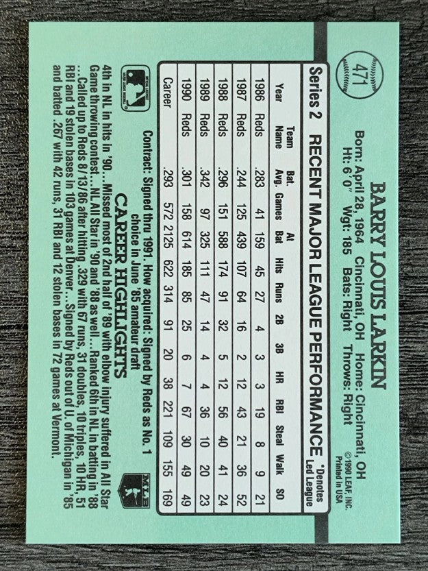 1991 Donruss #471 Barry Larkin