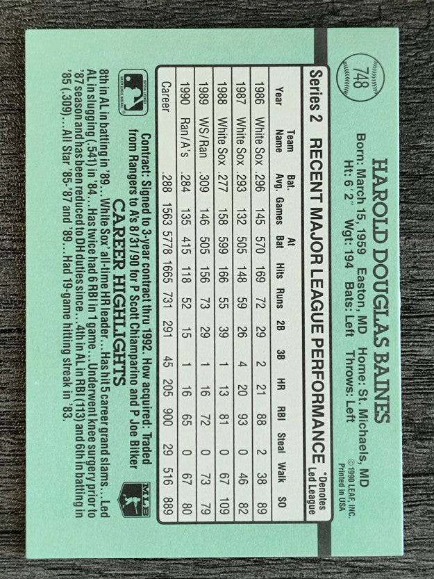 1991 Donruss #748 Harold Baines