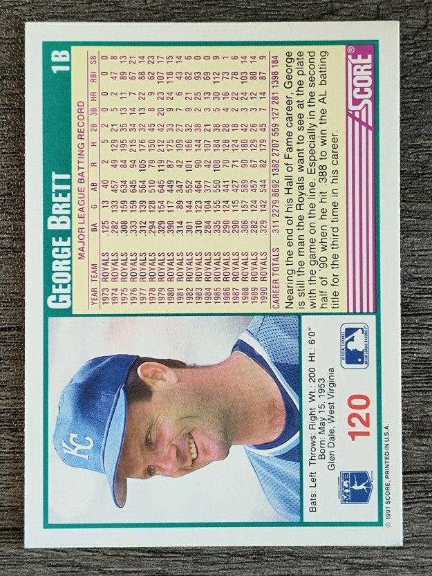 1991 Score #120 George Brett