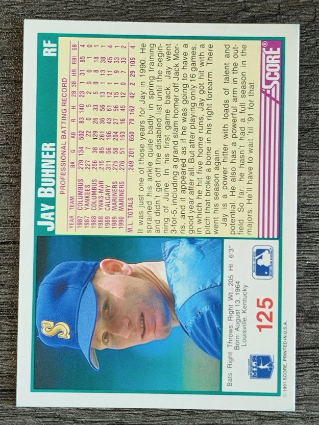 1991 Score #125 Jay Buhner