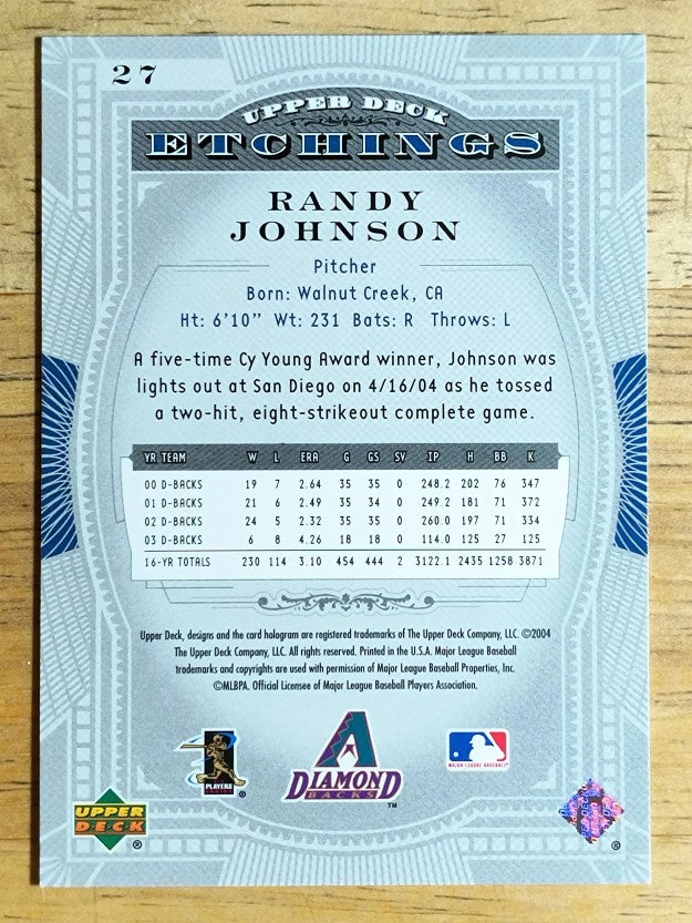 2004 Upper Deck Etchings #27 Randy Johnson