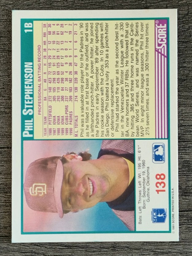 1991 Score #138 Phil Stephenson