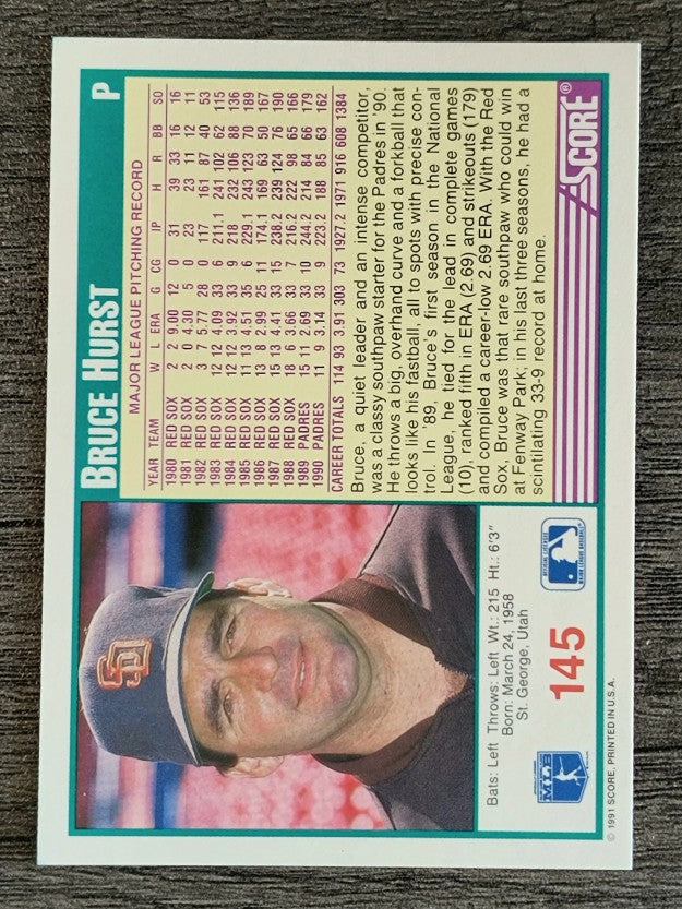 1991 Score #145 Bruce Hurst