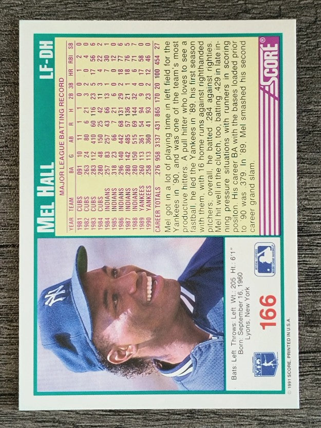 1991 Score #166 Mel Hall