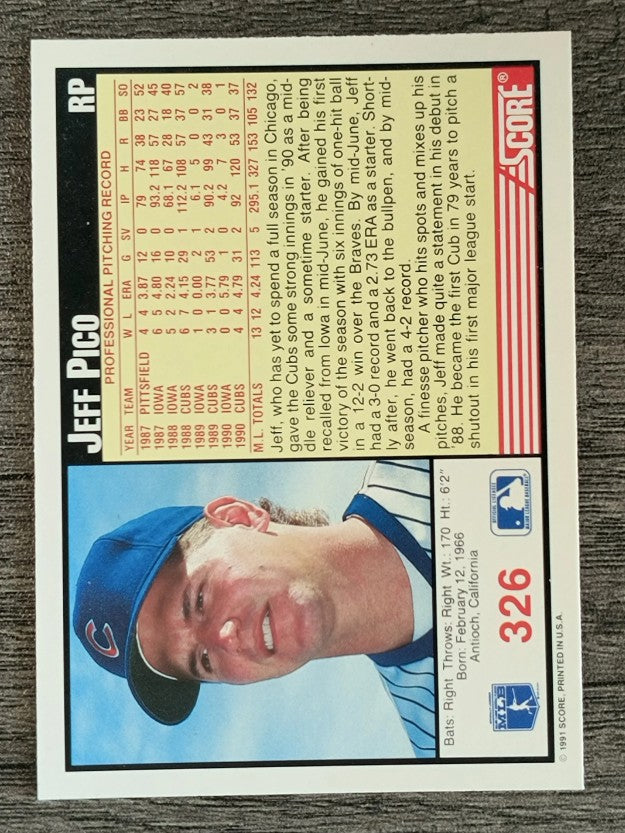 1991 Score #326 Jeff Pico