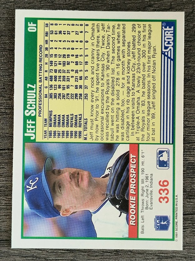 1991 Score #336 Jeff Schulz RC