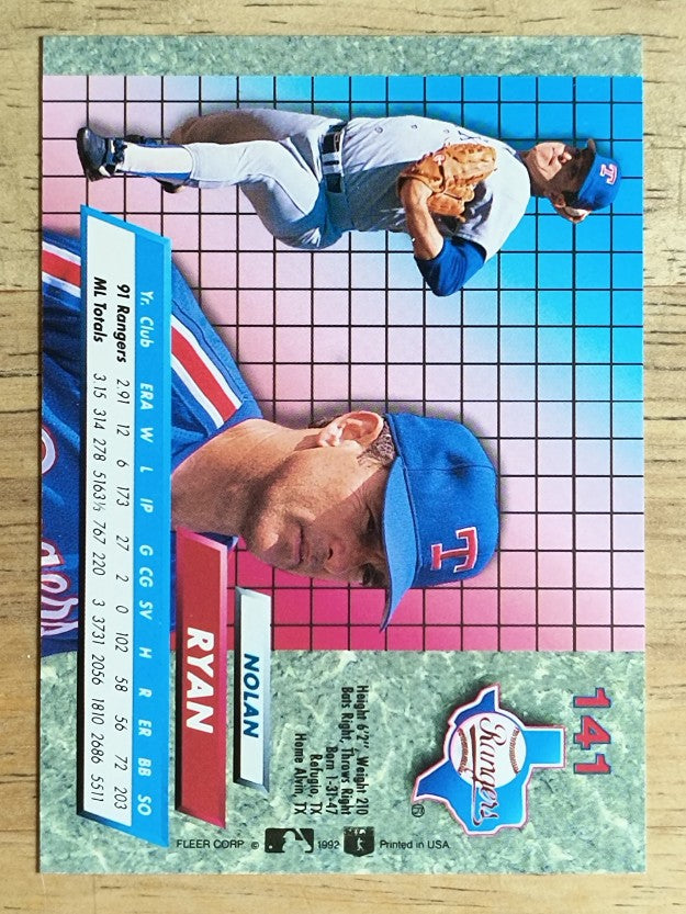 1992 Ultra #141 Nolan Ryan