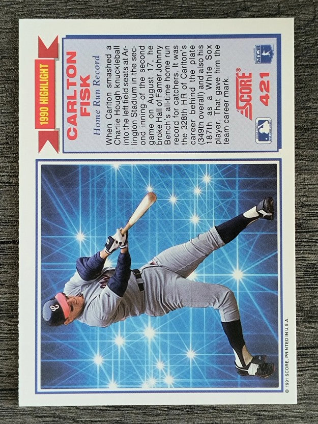 1991 Score #421 Carlton Fisk HL