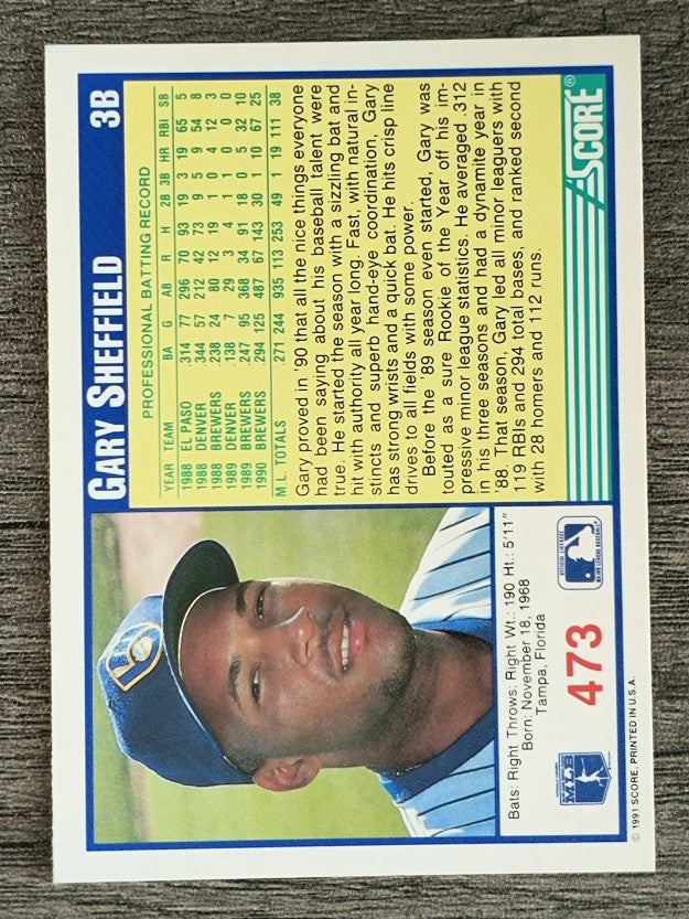 1991 Score #473 Gary Sheffield