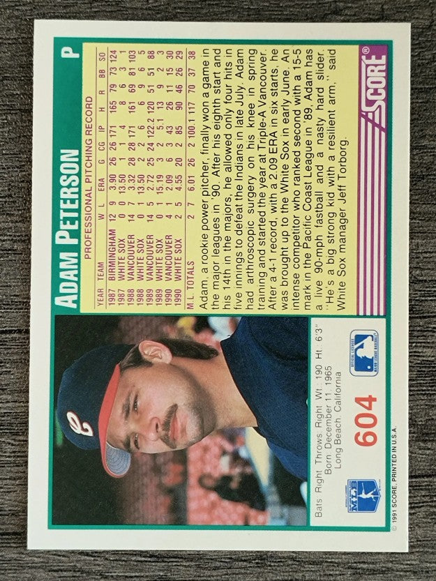 1991 Score #604 Adam Peterson