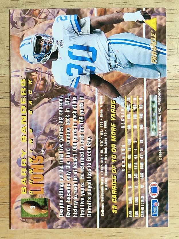 1994 Pinnacle #3 Barry Sanders