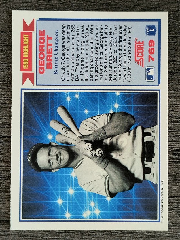 1991 Score #769 George Brett HL