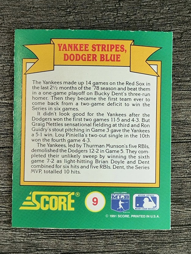 1991 Score Magic Motion Trivia #9 Trivia Card 9
