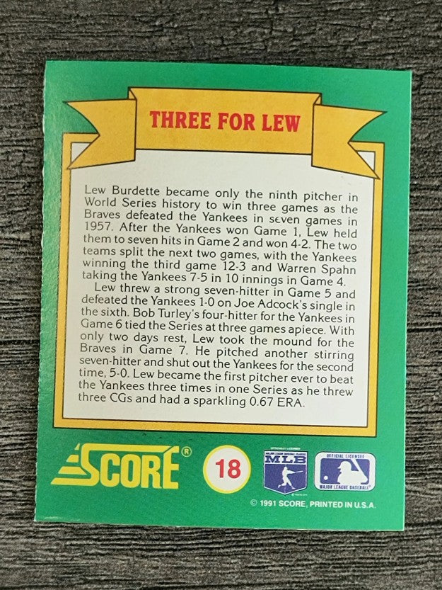 1991 Score Magic Motion Trivia #18 Trivia Card 18