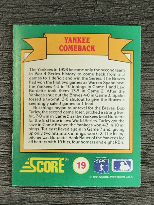 1991 Score Magic Motion Trivia #19 Trivia Card 19