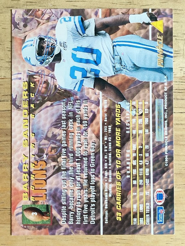 1994 Pinnacle #3 Barry Sanders