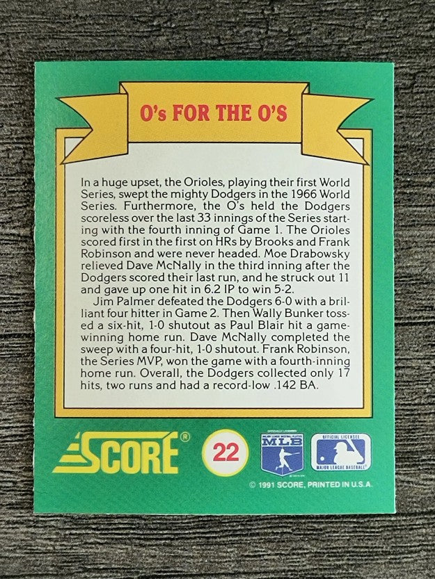 1991 Score Magic Motion Trivia #22 Trivia Card 22