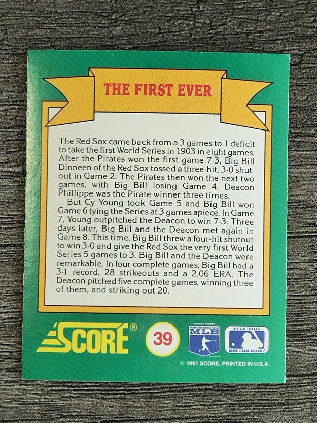1991 Score Magic Motion Trivia #39 Trivia Card 39