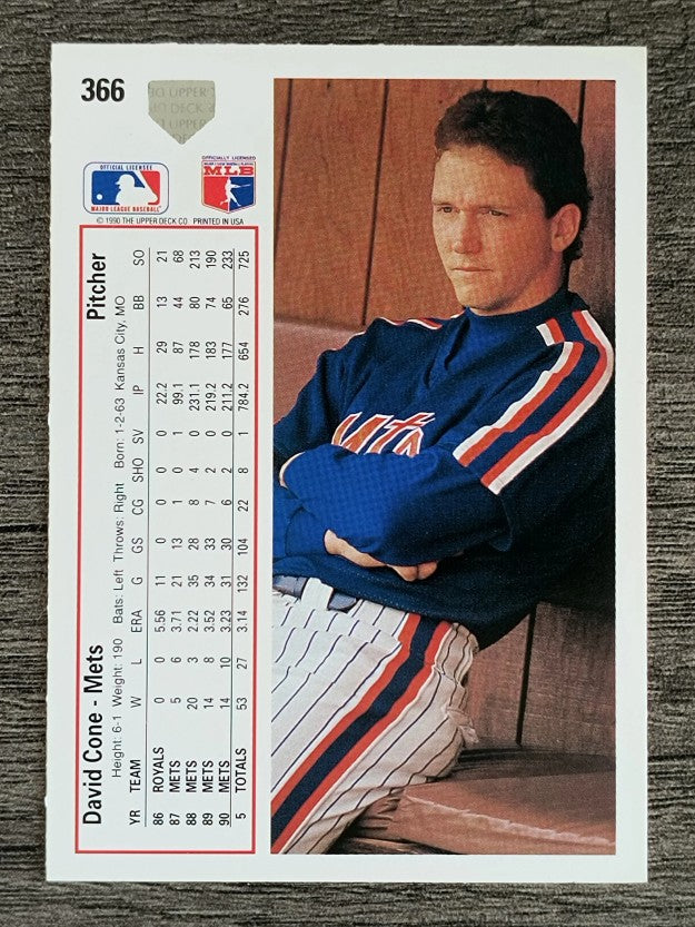 1991 Upper Deck #366 David Cone