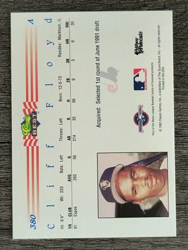 1992 Classic/Best #380 Cliff Floyd