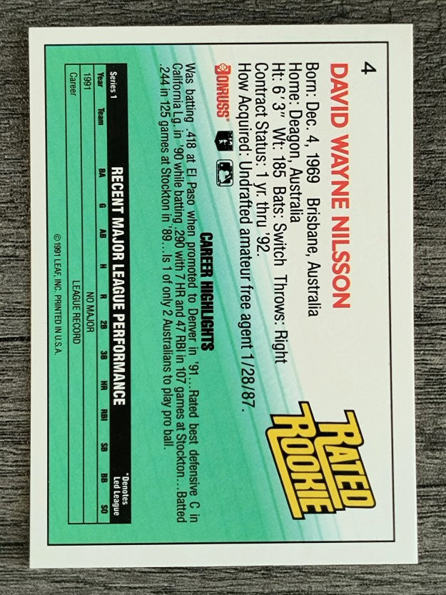 1992 Donruss #4 Dave Nilsson