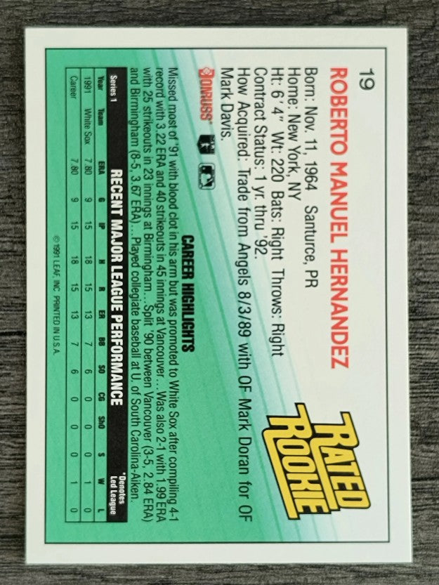 1992 Donruss #19 Roberto Hernandez RR
