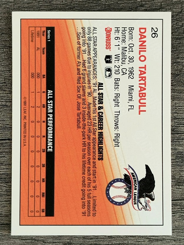 1992 Donruss #26 Danny Tartabull AS
