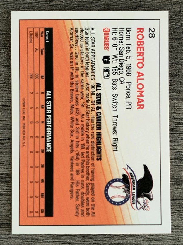 1992 Donruss #28 Roberto Alomar AS
