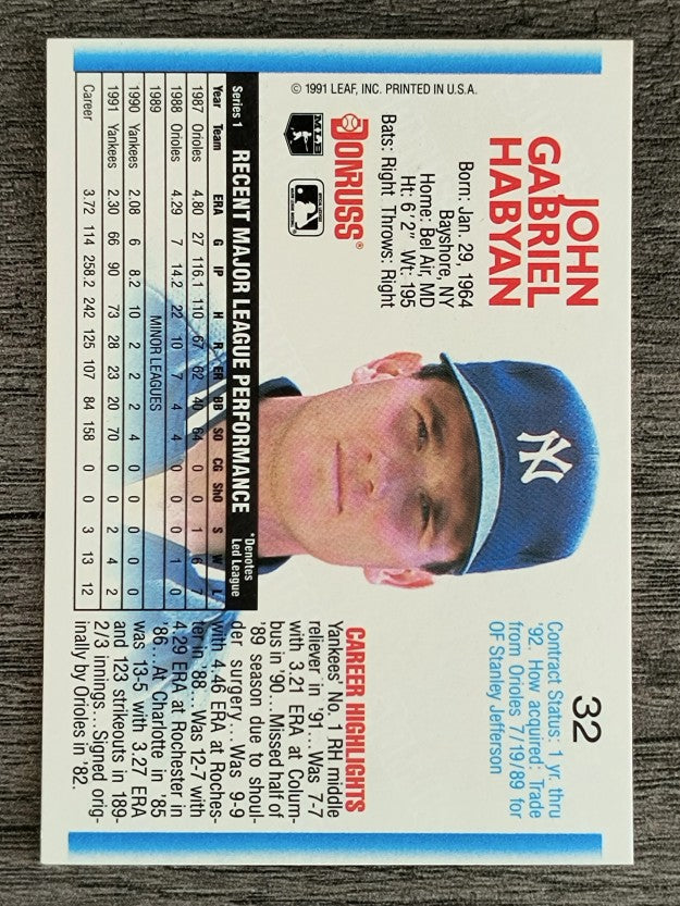 1992 Donruss #32 John Habyan