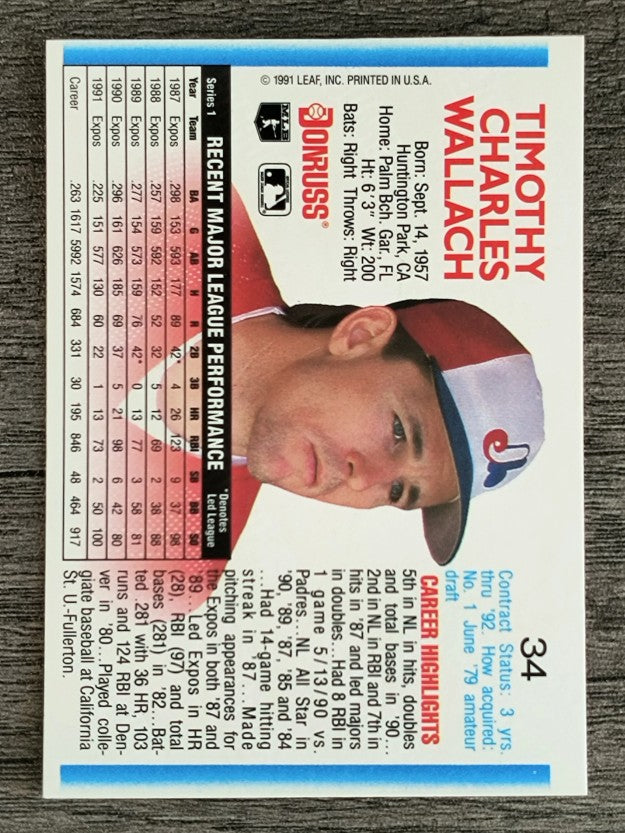 1992 Donruss #34 Tim Wallach