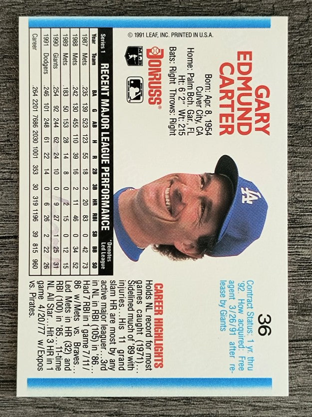 1992 Donruss #36 Gary Carter