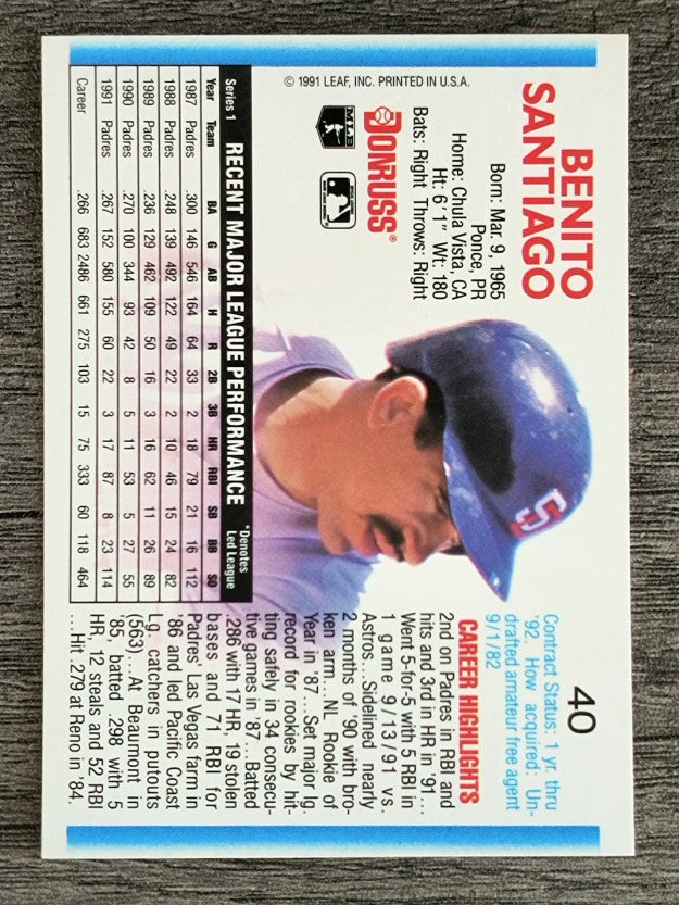 1992 Donruss #40 Benito Santiago