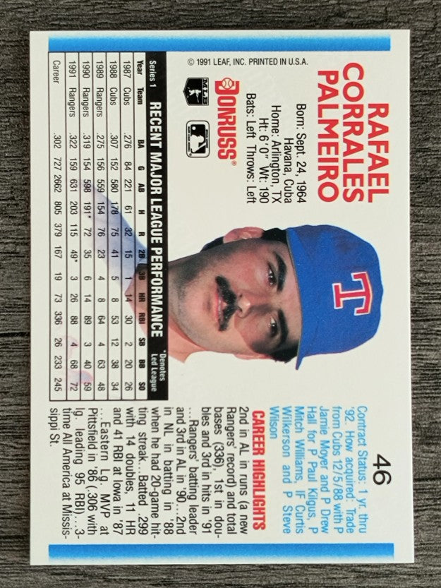 1992 Donruss #46 Rafael Palmeiro