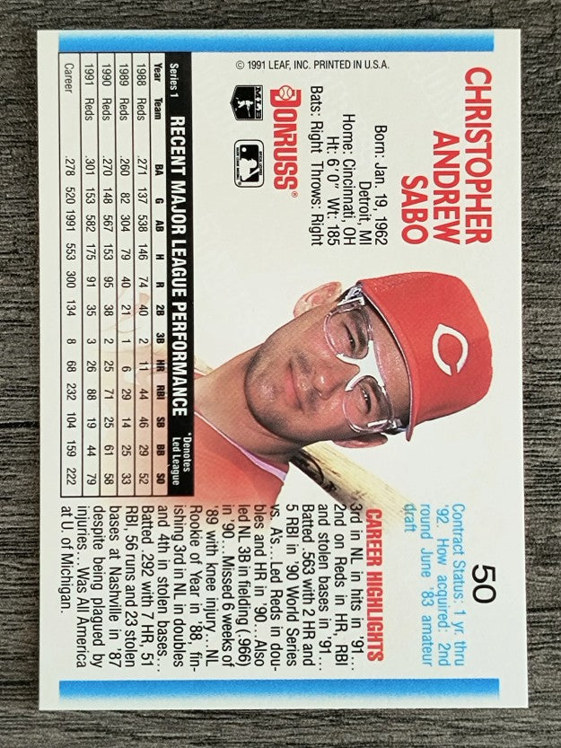 1992 Donruss #50 Chris Sabo